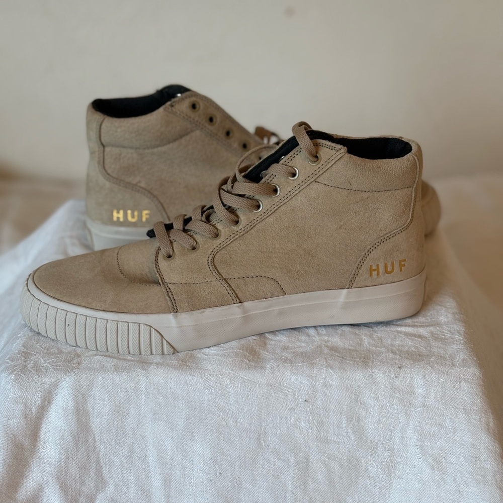 HUF “Prime” Beige High-Top Sneakers